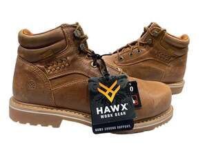 Hawx 5In Lace Comp Toe Size 10.0/C Brown Work Boots